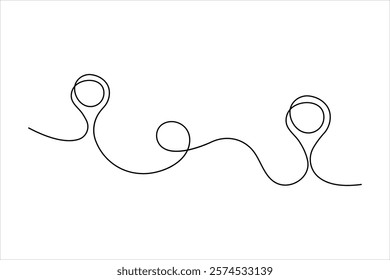 One continuous line art drawing of Location and path pointers vector illustration
