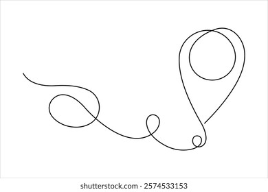 One continuous line art drawing of Location and path pointers vector illustration
