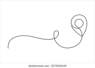 One continuous line art drawing of Location and path pointers vector illustration
