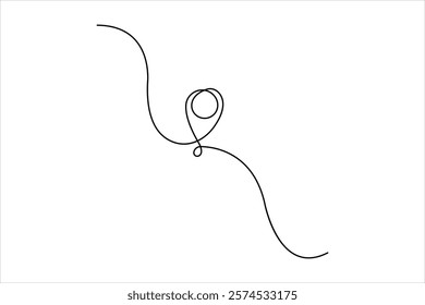 One continuous line art drawing of Location and path pointers vector illustration
