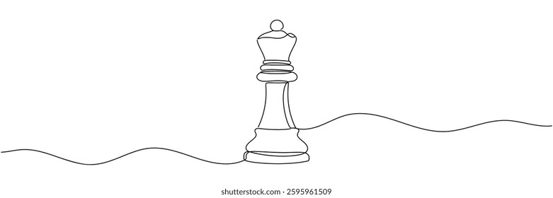 One continuous line art drawing flat drawing piece, competition, elephant, chess, strategy, sport, elephant. Isolated image hand draw outline on white background