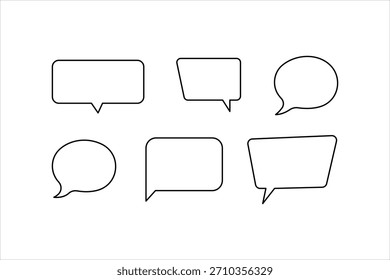 Eine durchgehende Strichzeichnung der Sprachblasen-Vektorgrafik. Lineares Vektorzeilensymbol für Kommunikations-Chat-Messenger. Dialog Cloud, Chat Bubble Set Konzept Umrisslinie Design
