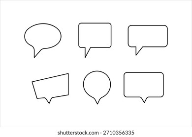 Eine durchgehende Strichzeichnung der Sprachblasen-Vektorgrafik. Lineares Vektorzeilensymbol für Kommunikations-Chat-Messenger. Dialog Cloud, Chat Bubble Set Konzept Umrisslinie Design
