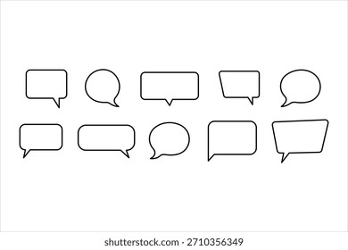 Eine durchgehende Strichzeichnung der Sprachblasen-Vektorgrafik. Lineares Vektorzeilensymbol für Kommunikations-Chat-Messenger. Dialog Cloud, Chat Bubble Set Konzept Umrisslinie Design