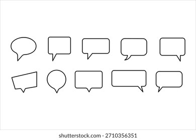 Eine durchgehende Strichzeichnung der Sprachblasen-Vektorgrafik. Lineares Vektorzeilensymbol für Kommunikations-Chat-Messenger. Dialog Cloud, Chat Bubble Set Konzept Umrisslinie Design