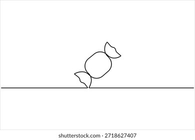 Un dibujo de arte de línea continua de caramelos, caramelo y chocolate dulce en papel de envoltura para la ilustración de Arte vectorial de concepto de tienda de caramelos