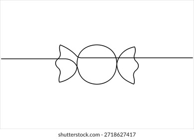 Eine durchgehende Linie Kunst Zeichnung von Süßigkeiten, Karamelll und Schokolade süß in Umhüllungspapier Symbol für Süßigkeiten Shop Konzept Vektorgrafik