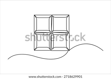 One continuous line art drawing of World Chocolate Day design vector illustration