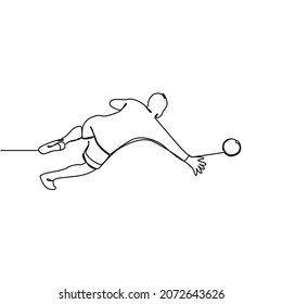 
One continuous line art goalkeeper. isolated white background
