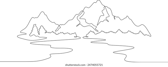 One continuous line . Line art. Minimal single line.White background. One line drawing.