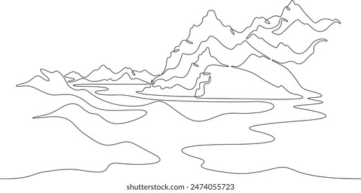 One continuous line . Line art. Minimal single line.White background. One line drawing.