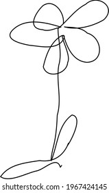 one continuous line art of rose flower vector