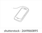 One continuous line art of smart vector illustration Smartphone one line  drawing art
