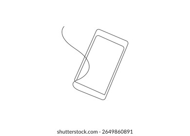 Ein durchgehender Strich Kunst der intelligenten Vektorgrafik Smartphone ein Strich Zeichnung Kunst
