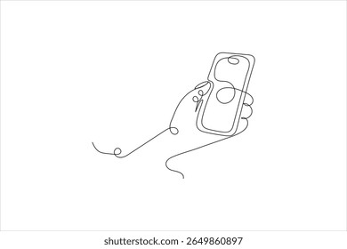 Ein durchgehender Strich Kunst der intelligenten Vektorgrafik Smartphone ein Strich Zeichnung Kunst
