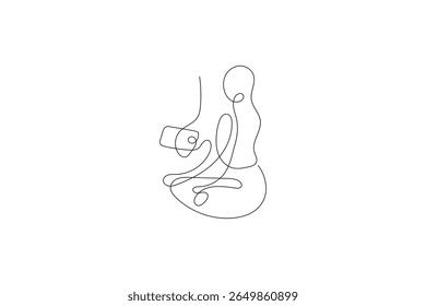 Un arte de línea continua de la Ilustración vectorial inteligente Smartphone una línea de dibujo

