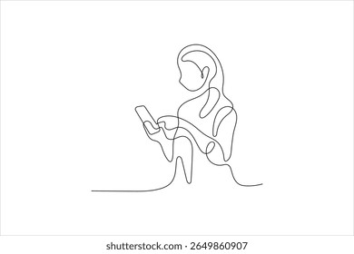 One continuous line art of smart vector illustration Smartphone one line  drawing art
