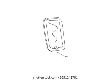 One continuous line art of smart vector illustration Smartphone one line  drawing art
