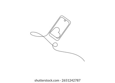 One continuous line art of smart vector illustration Smartphone one line  drawing art
