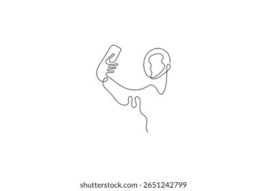Uma arte de linha contínua da ilustração vetorial inteligente Smartphone uma arte de desenho de linha
