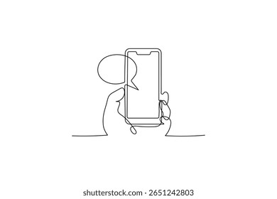 One continuous line art of smart vector illustration Smartphone one line  drawing art
