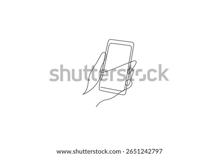 One continuous line art of smart vector illustration Smartphone one line  drawing art

