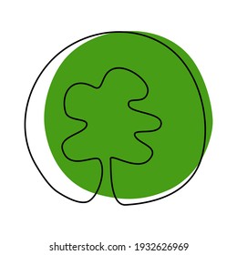 One continuous line art, a tree vector illustration. A tree in a circle, logo, environmental protection concept, ecology protection. Vector illustration for Earth Day 