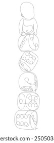 One continuous line of Baby and dice. Thin Line Illustration vector concept. Contour Drawing Creative ideas.