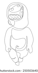 One continuous line of Baby and dice. Thin Line Illustration vector concept. Contour Drawing Creative ideas.