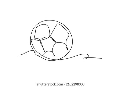 One continuous line of ball. Minimalist style vector illustration in white background.