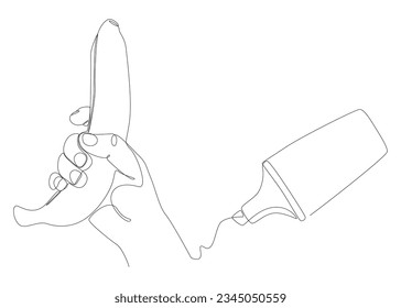 One continuous line of Banana with felt tip pen. Thin Line Illustration food vector concept. Contour Drawing Creative ideas.