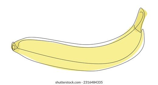 One continuous line of Banana. Thin Line Illustration vector concept. Contour Drawing Creative ideas.