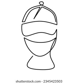 one continuous line of Baseball caps