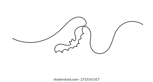 um projeto de morcego de linha contínua para o dia de Halloween