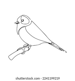 Eine Vogelillustration mit kontinuierlicher Linie