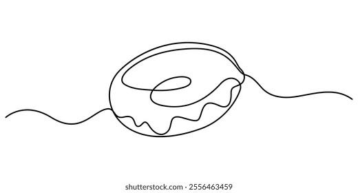 one continuous line bitten donut. pro donut drawing. bakery vector concept.single line vector illustration. isolated white background, Continuous Line Drawing of Donut Icon. Hand Drawn Symbol. 