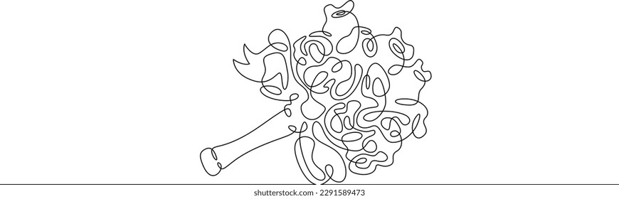 One continuous line. Bridal bouquet. Bouquet of flowers for the holiday. Bouquet for the bride. Wedding.Wedding flowers. One continuous line drawn isolated, white background.