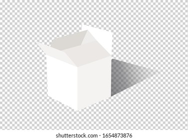 One continuous line Carton package box vector line icon isolated on white background delivery box. White cardboard box. Vector illustration