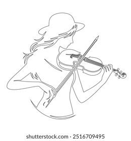 One continuous line. The conductor of orchestra. A musician conducts a concert, Continuous lines, guitar instruments, instrumental music, simple style, hand-drawn vector illustration