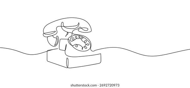 Ein durchgehendes Line-Design eines Retro-Home-Telefons. einfache lineare Stil Doodle Vektorgrafik
