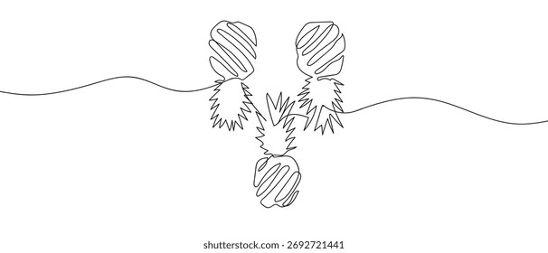 One continuous line design of three pineapples. simple linear style Doodle vector illustration