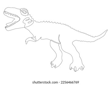 One continuous line of Dinosaur. Thin Line Illustration vector concept. Contour Drawing Creative ideas.