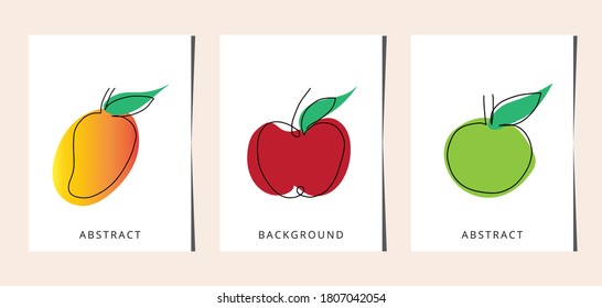Eine durchgehende Linie zeichnen eine Fruchtform Vektorgrafik.