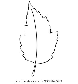 One continuous line drawing abstract tropic spring maple leaf. Minimal botany natural eco concept. Home wall decor, poster, tote bag, fabric print. Single line draw design graphic vector illustration