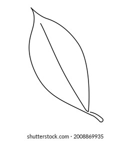 One continuous line drawing abstract tropic spring maple leaf. Minimal botany natural eco concept. Home wall decor, poster, tote bag, fabric print. Single line draw design graphic vector illustration