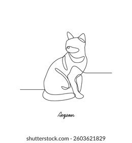 One continuous line drawing of Aegean Cat vector illustration. Various of Cat themes design concept with simple linear style vector. Cats are domesticated mammals, loyalty and companionship to human.