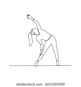 One continuous line drawing of Aerobics illustration. Workout refers to physical exercise or activity performed to improve fitness, strength, or overall health. Sport theme design vector concept.