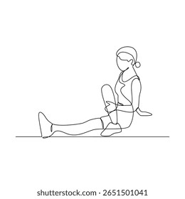 One continuous line drawing of Aerobics illustration. Workout refers to physical exercise or activity performed to improve fitness, strength, or overall health. Sport theme design vector concept.