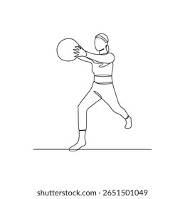One continuous line drawing of Aerobics illustration. Workout refers to physical exercise or activity performed to improve fitness, strength, or overall health. Sport theme design vector concept.