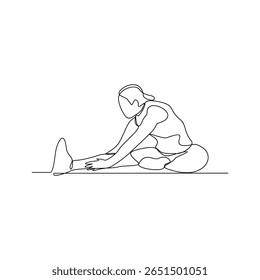 One continuous line drawing of Aerobics illustration. Workout refers to physical exercise or activity performed to improve fitness, strength, or overall health. Sport theme design vector concept.